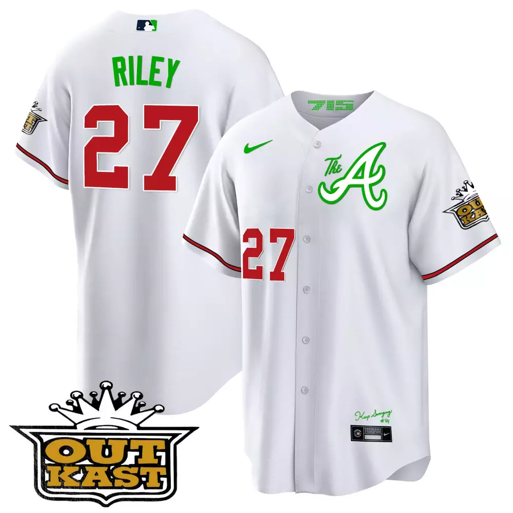 Riley 27 Atlanta Braves 2023 Vapor Premier Limited Jersey | Navy Design with Outkast Patch | Game Day Outfit | For Men, Women & Youth