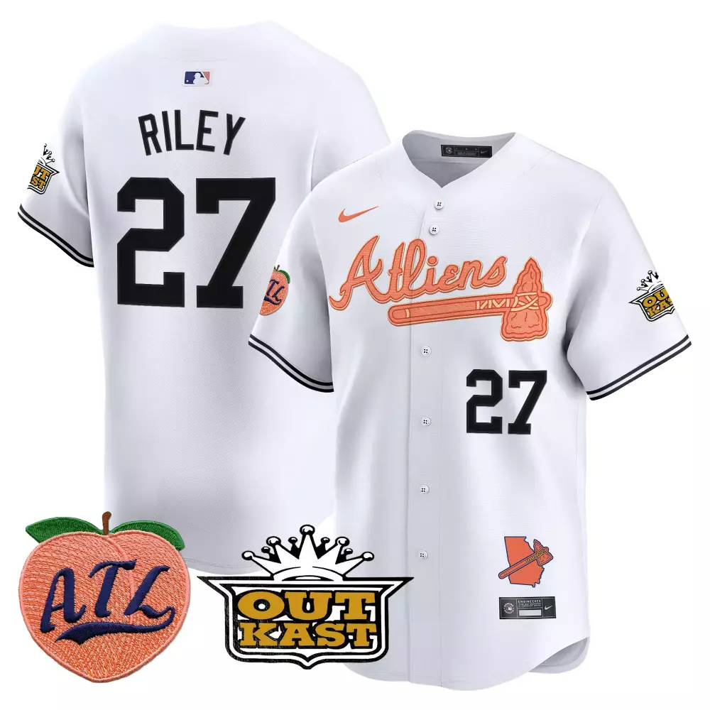 Riley 27 Atlanta Braves 2023 Vapor Premier Limited Jersey | Navy Design with Outkast Patch | Game Day Outfit | For Men, Women & Youth