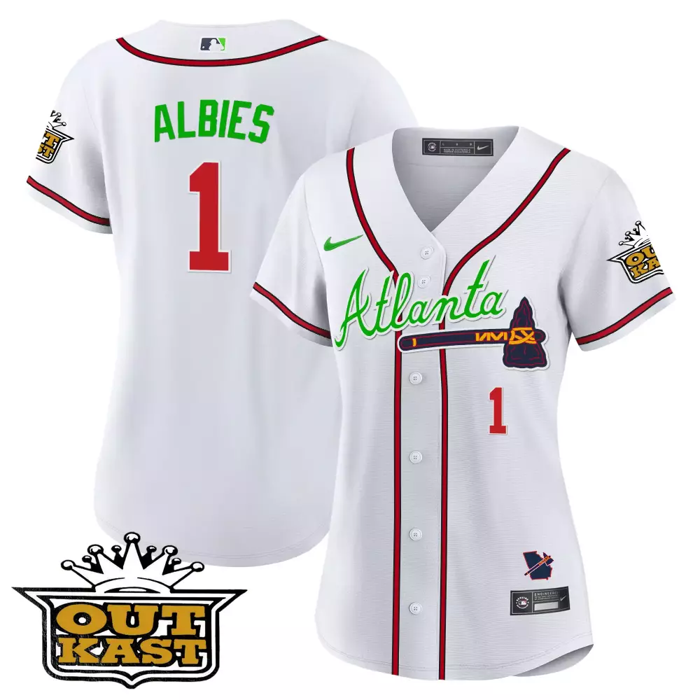Ronald Albies 1 Atlanta Braves 2023 Women's Stitched Vapor Jersey | White Outkast Edition | Limited Edition Fan Gear | For Women