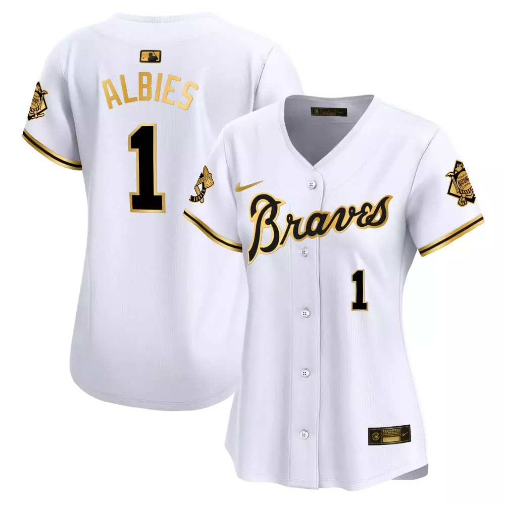 Ronald Albies 1 Atlanta Braves 2023 Women's Stitched Vapor Jersey | White | Replica Fan Gear | For Women