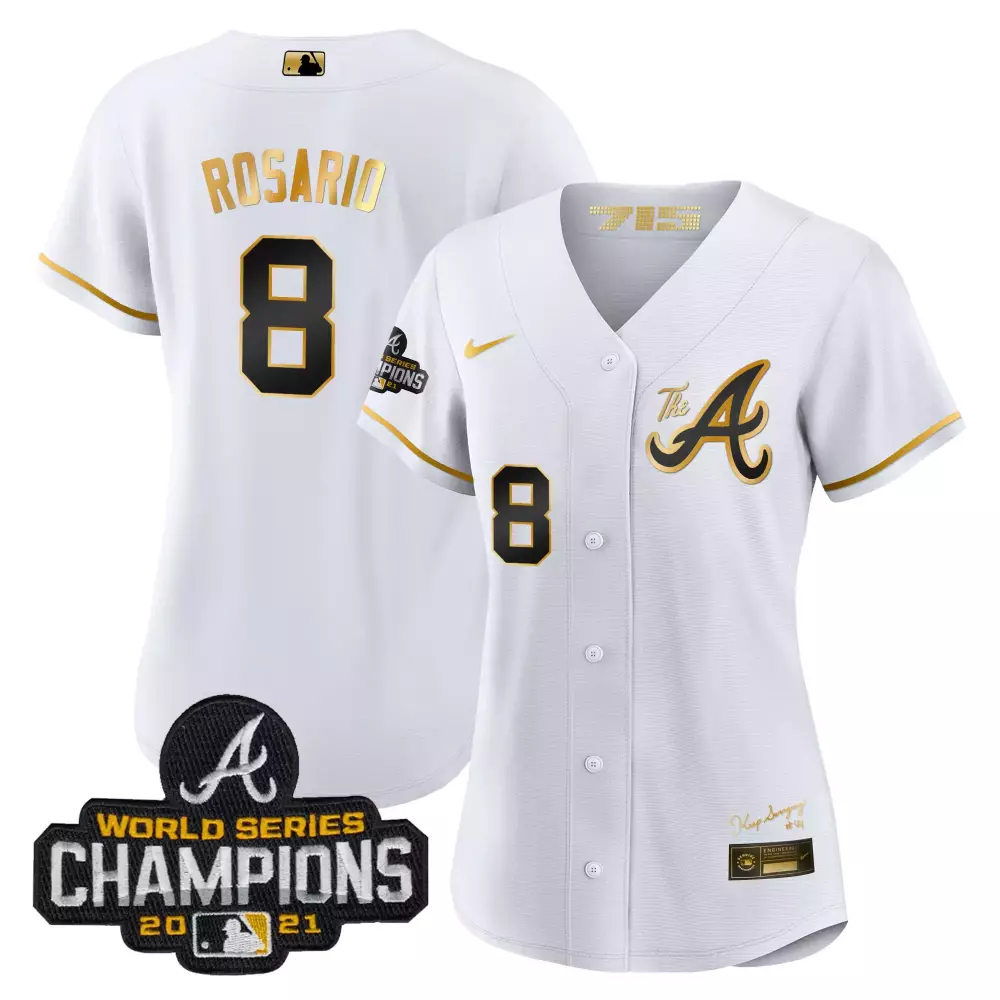 Rosario 8 Atlanta Braves 2021 Women’s World Series Jersey | Stitched Vapor Champions Edition | For Men, Women & You