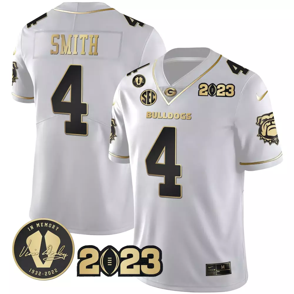 Smith 4 Bulldogs 2023 Men's All Stitched Vapor Jersey | Black In Memory Edition | Fan Gear for Men, Women & Youth