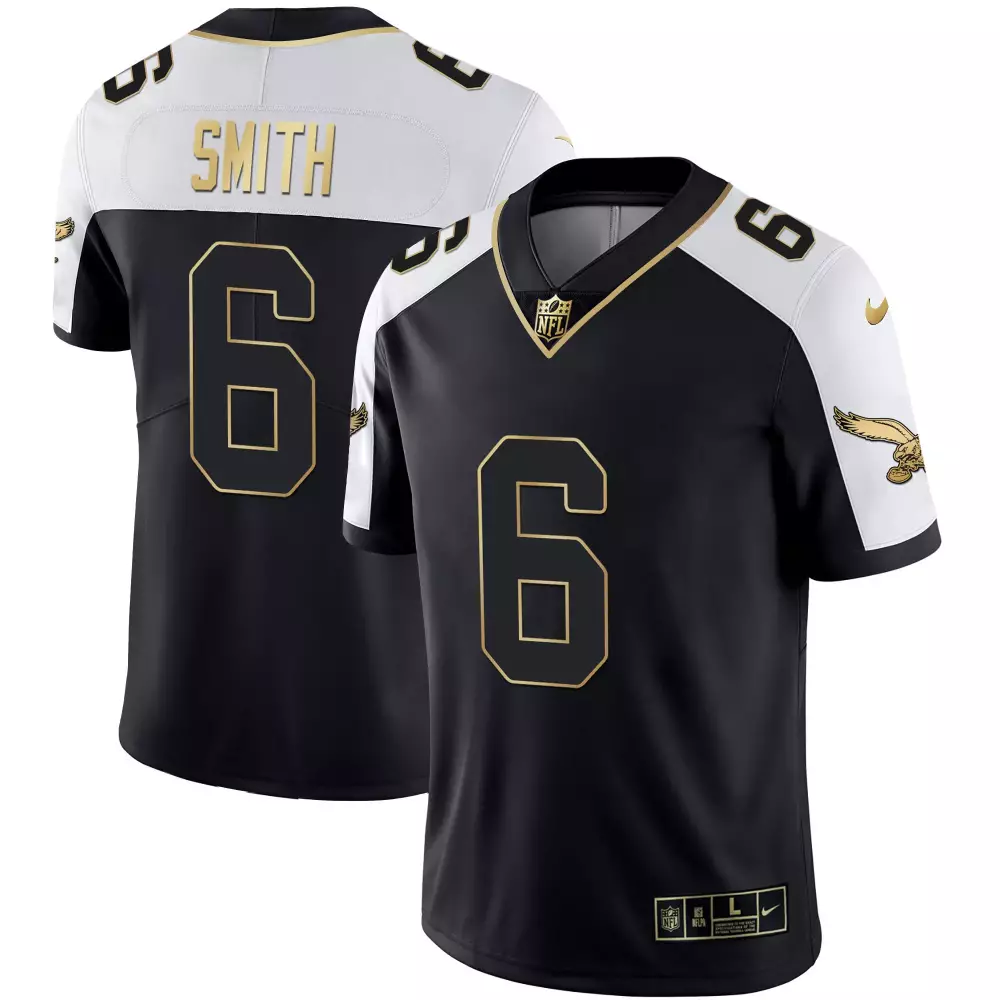 Smith 6 Philadelphia Eagles 2023 Black Vapor Jersey | All Stitched Fan Gear | For Men, Women & Youth