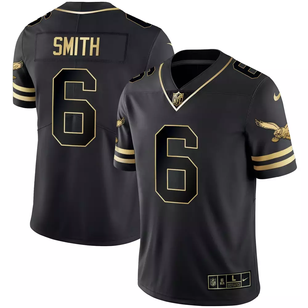 Smith 6 Philadelphia Eagles 2023 Vapor Jersey | Black Edition | Stitched Fan Gear for Men, Women & Youth