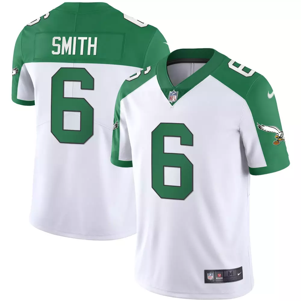 Smith 6 Philadelphia Eagles 2023 Stitched Vapor Jersey | Green JB Patch | Replica Fan Gear for Men, Women & Youth