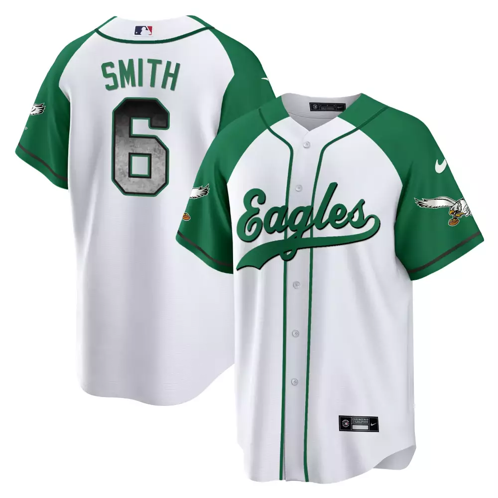 Smith 6 Philadelphia Eagles 2023 Stitched Vapor Jersey | Green JB Patch | Replica Fan Gear for Men, Women & Youth