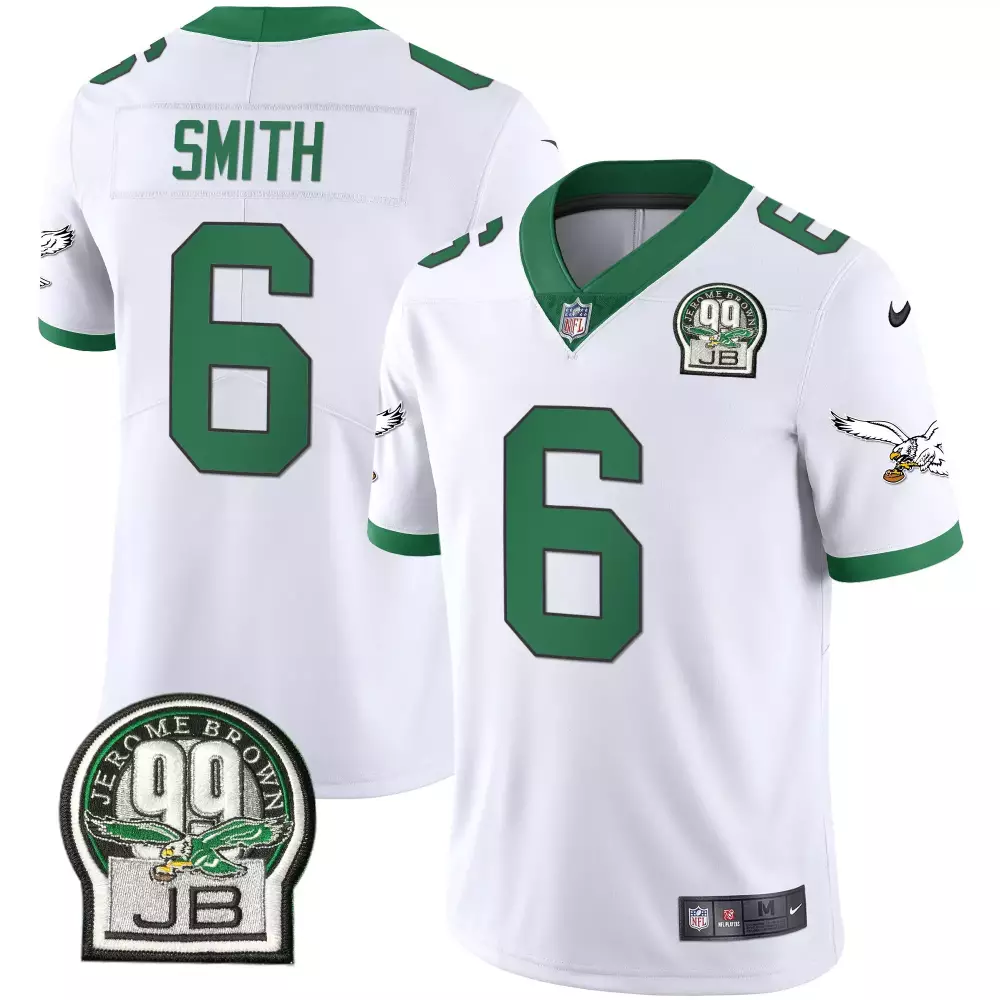 Smith 6 Philadelphia Eagles 2023 Stitched Vapor Jersey | White Green Fly Eagles Fly | Replica Fan Gear | For Men, Women & Youth