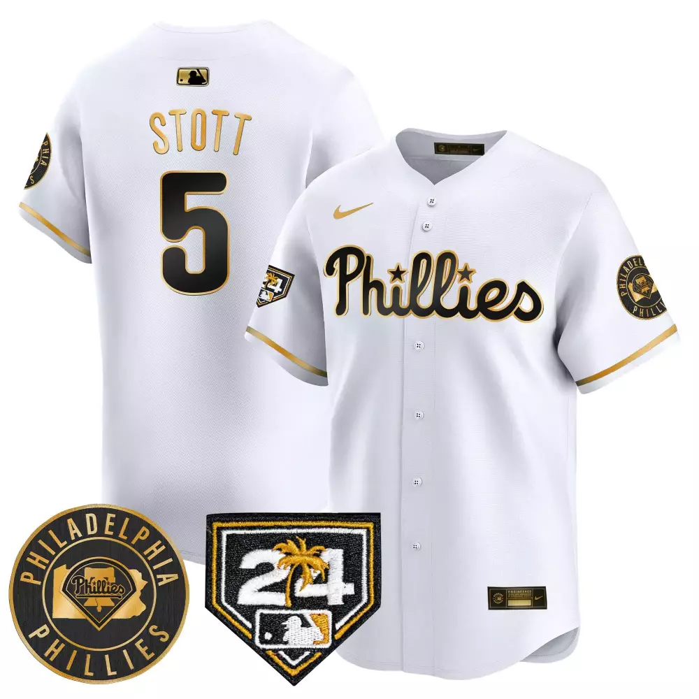 Stott 5 Philadelphia Phillies 2023 All Stitched Vapor Jersey | Classic Style | Replica Fan Gear | For Men, Women & Youth