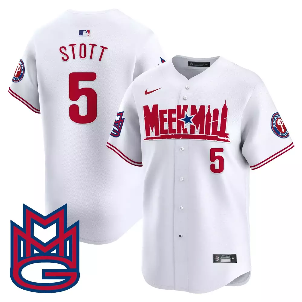 Stott 5 Philadelphia Phillies 2023 Phanatic Patch Jersey | All Stitched White | Limited Edition Fan Gear | For Men, Women & Youth