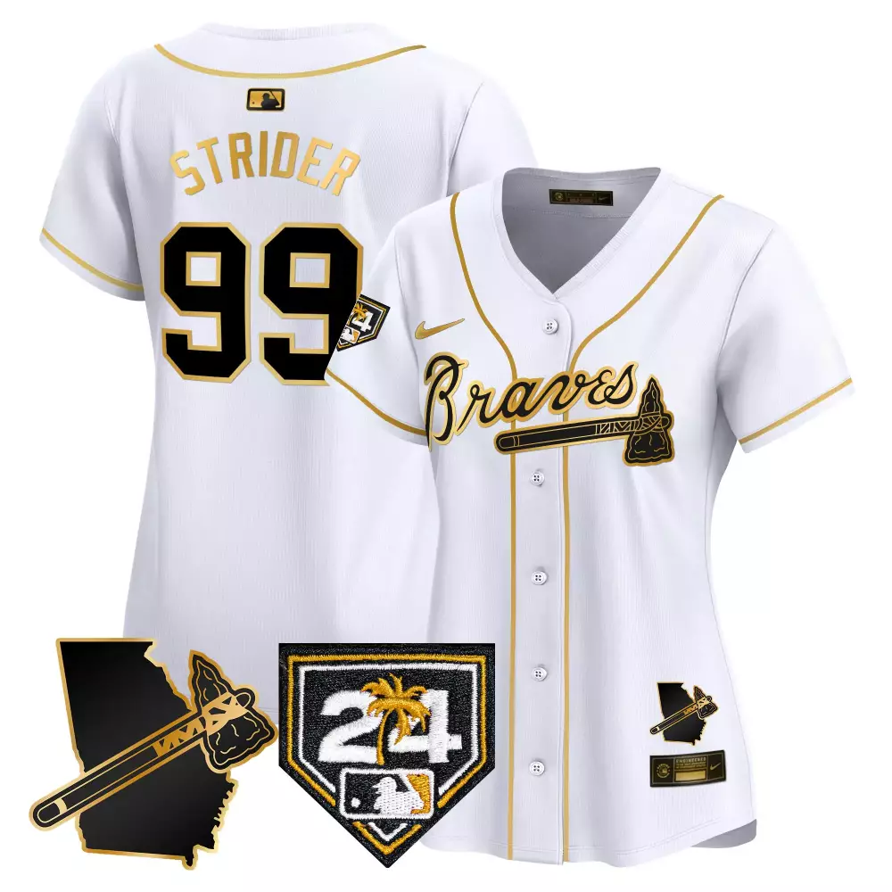 Strider 99 Atlanta Braves 2024 Women's Stitched Vapor Jersey | Fan Gear with Patches | For Women, Men & Youth