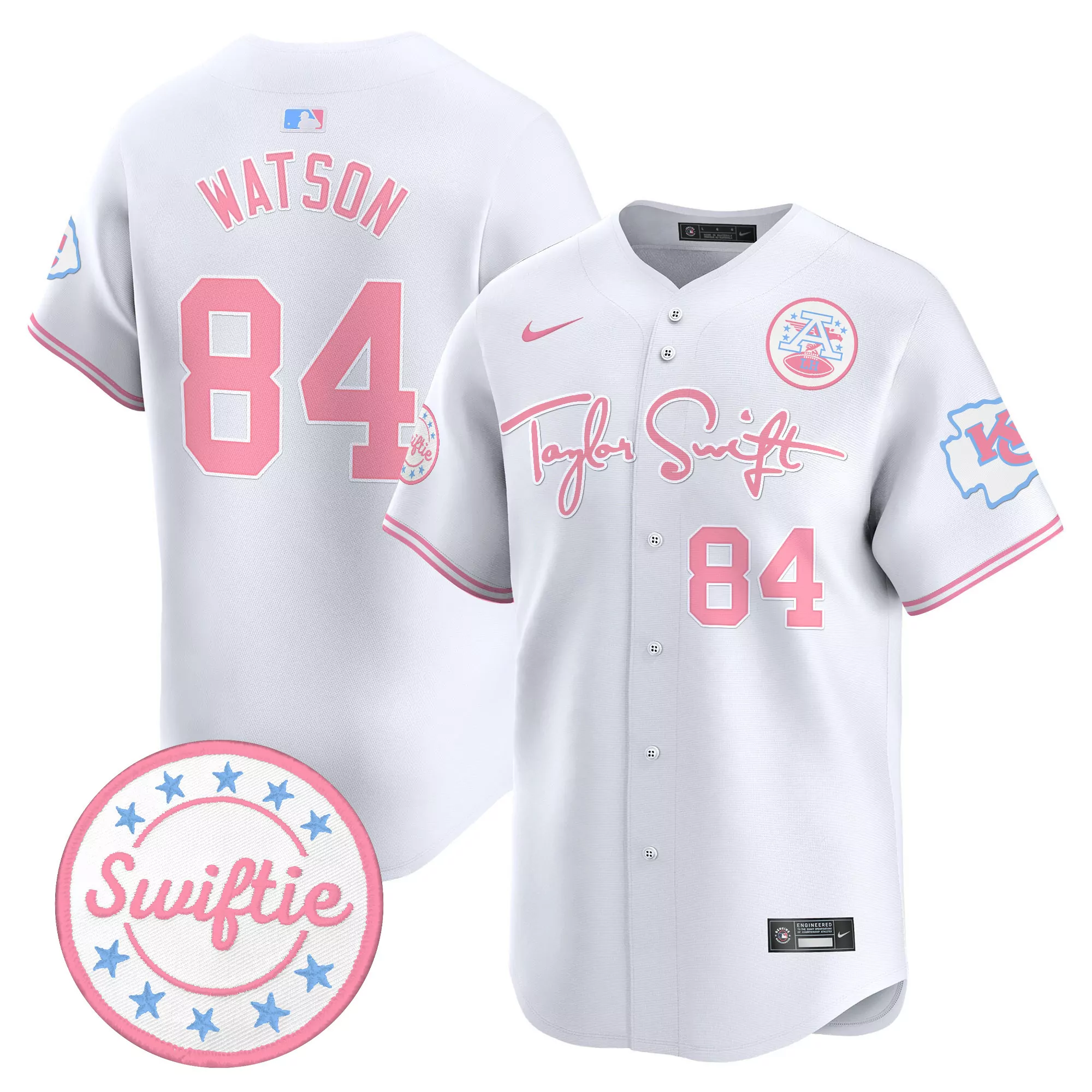 taylor swift watson 84 kansas city 2023 women s all stitched vapor jersey swiftie edition white