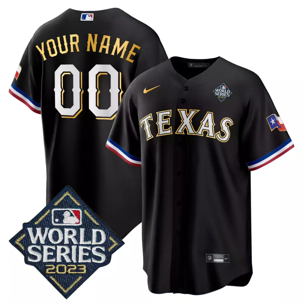 Texas Rangers 2023 Stitched Vapor Jersey | World Series Edition Black | Replica Fan Gear for Men, Women & Youth