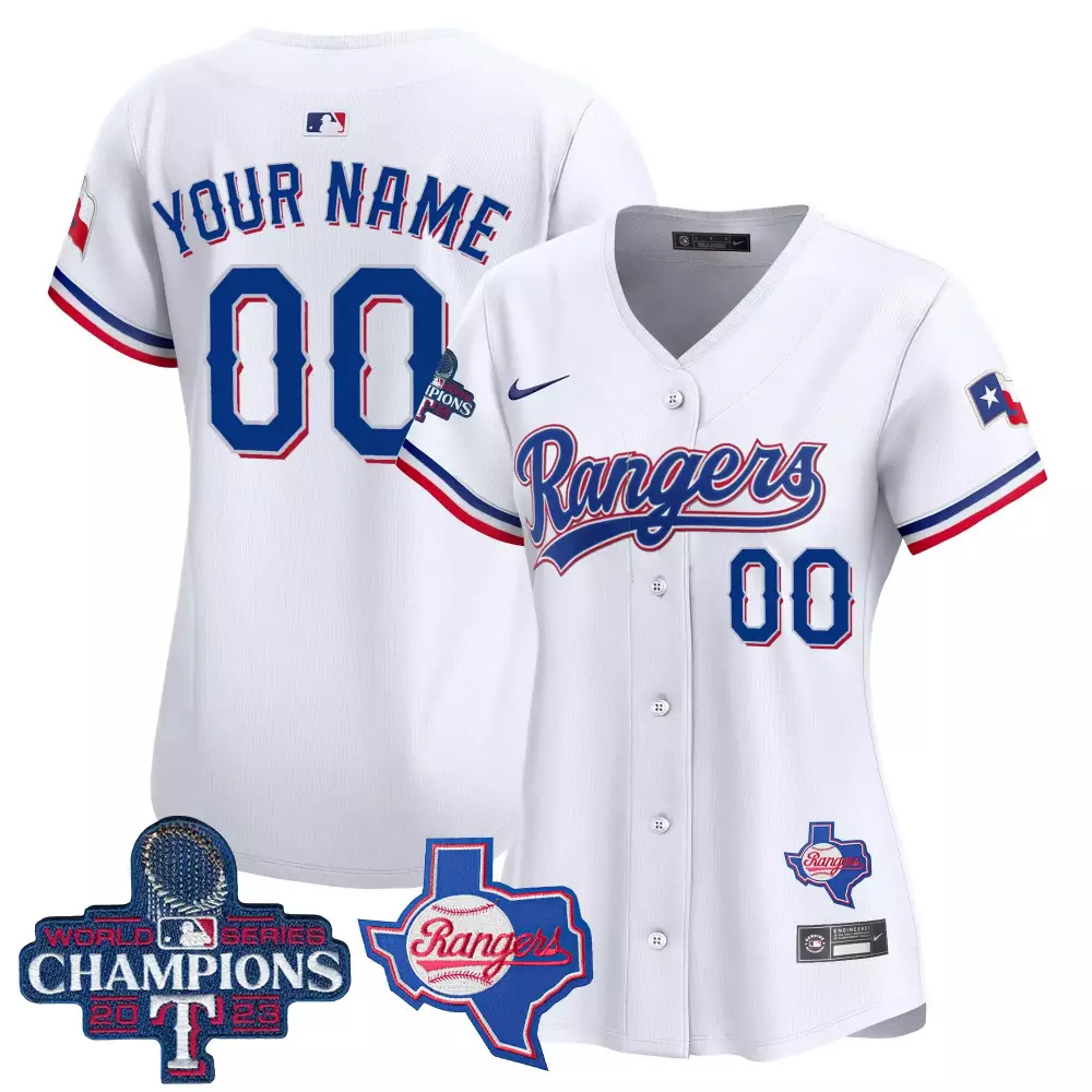 Texas Rangers Women's 2023 World Series Champions Stitched Vapor Jersey | Black Design 00 | Fan Gear for Men, Women & Youth