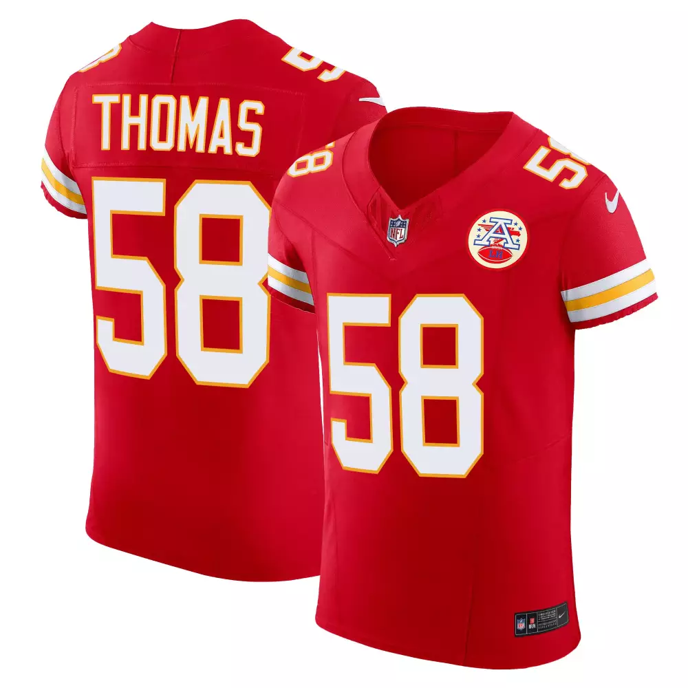 Thomas 58 Kansas City Chiefs 2023 Vapor Jersey | Red Classic Style | Stitched Fan Gear for Men, Women & Youth