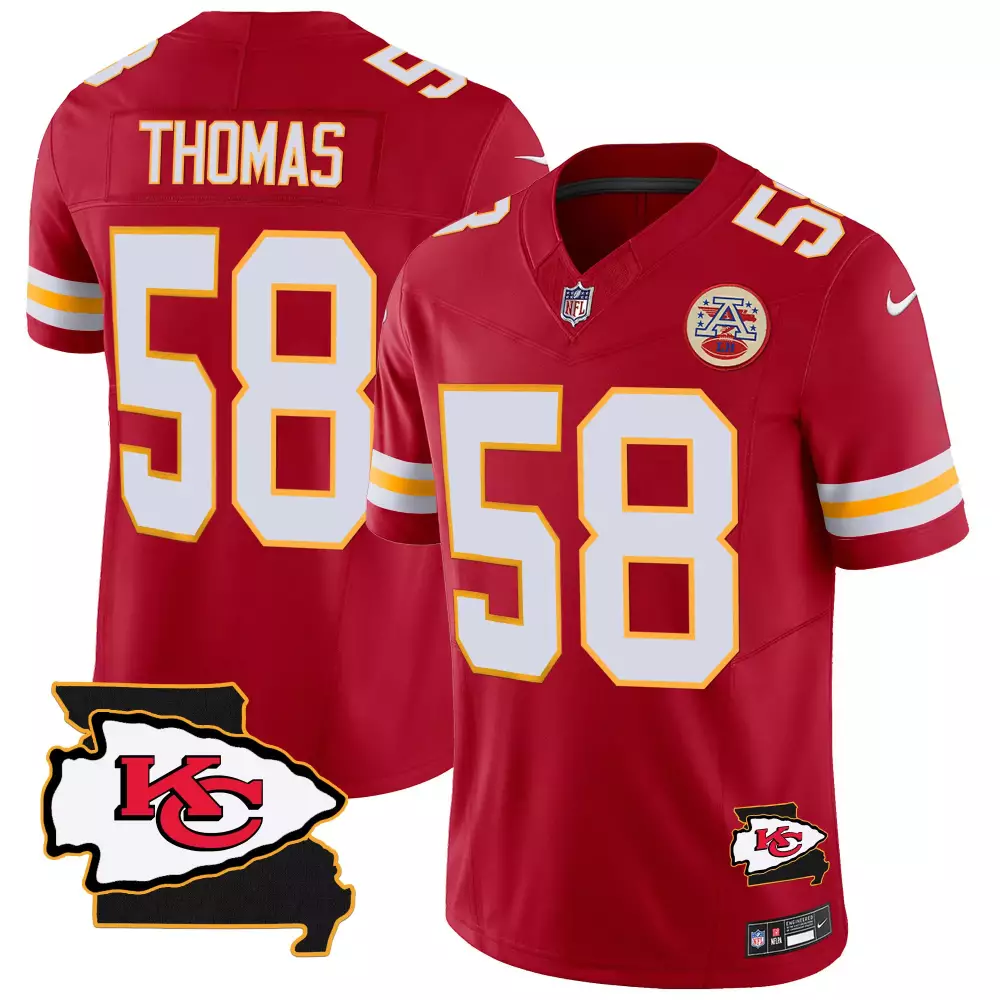 Thomas 58 Kansas City Chiefs 2023 Vapor Jersey | Red Edition | Stitched Fan Gear for Men, Women & Youth