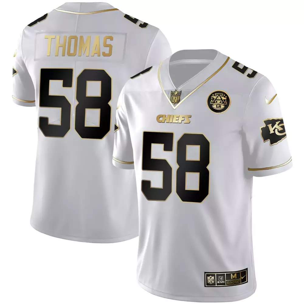 Thomas 58 Kansas City Chiefs 2023 White Edition Jersey | Stitched Vapor | Replica Fan Gear | For Men, Women & Youth