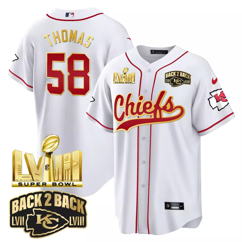 Thomas 58 Kansas City Chiefs 2023 White Edition Jersey | Stitched Vapor | Replica Fan Gear | For Men, Women & Youth