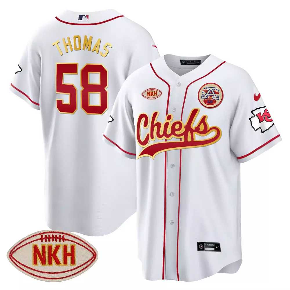 Thomas 58 Kansas City Chiefs 2023 White NKH Edition Jersey | Stitched Vapor | Limited Edition Fan Gear | For Men, Women & Youth