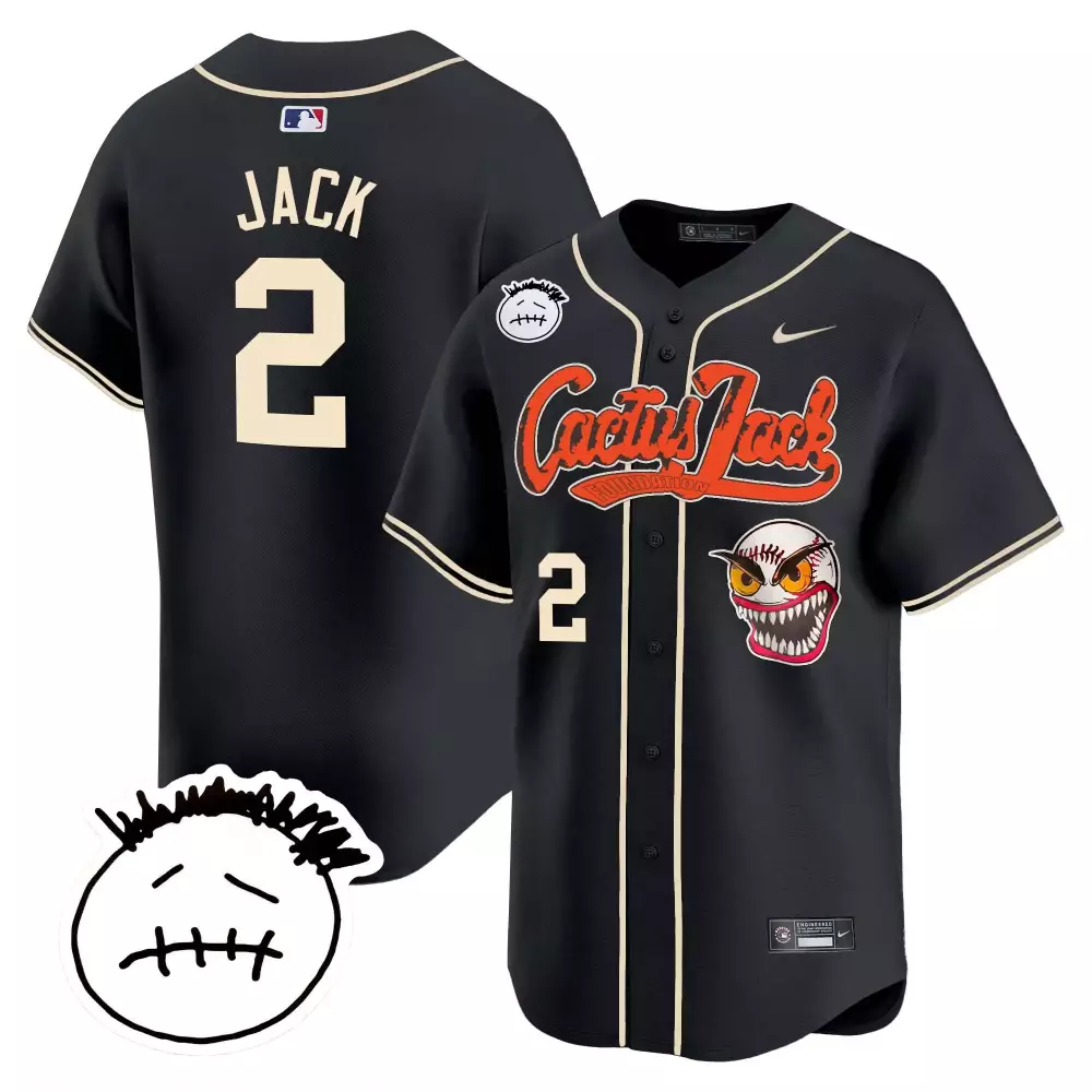 Travis Scott 2 Houston Astros 2023 Stitched Vapor Jersey | Black Cactus Jack Edition | Limited Edition Fan Gear | For Men, Women & Youth