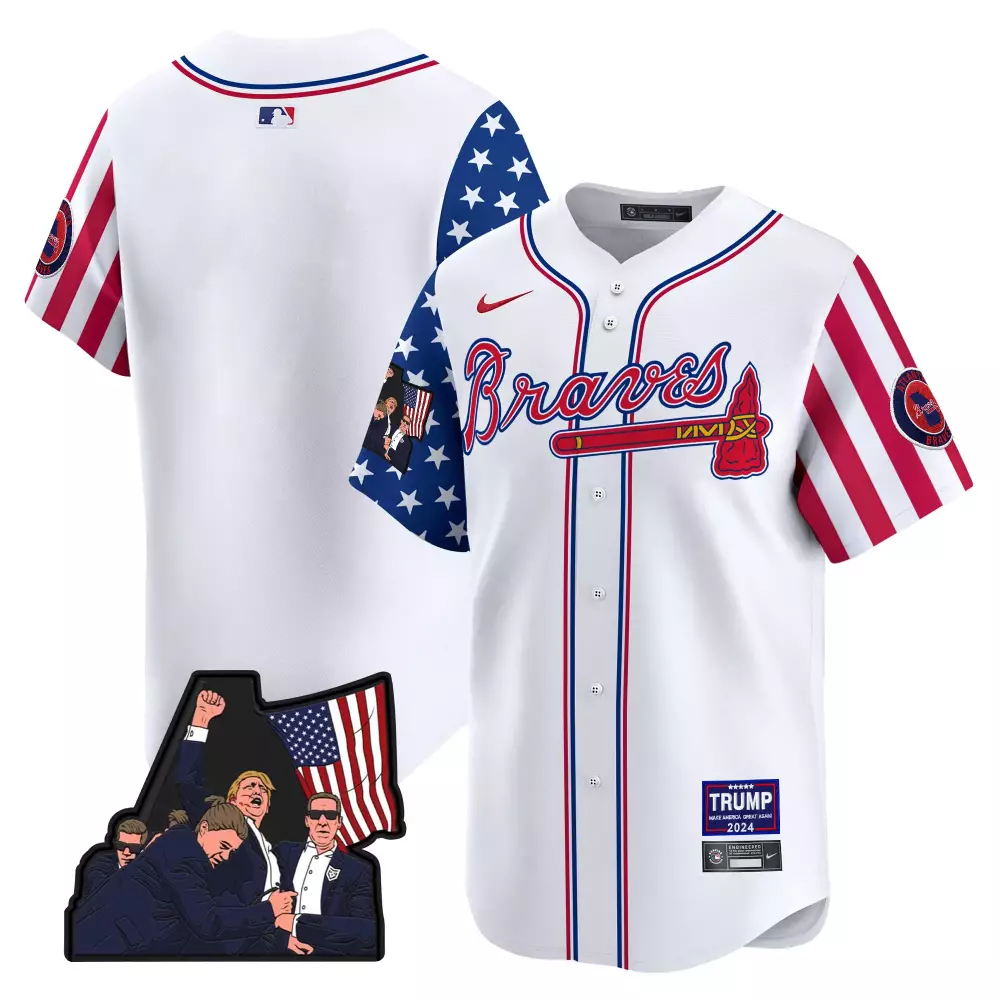 trump 2024 all stitched vapor jersey braves white red blue men s limited edition