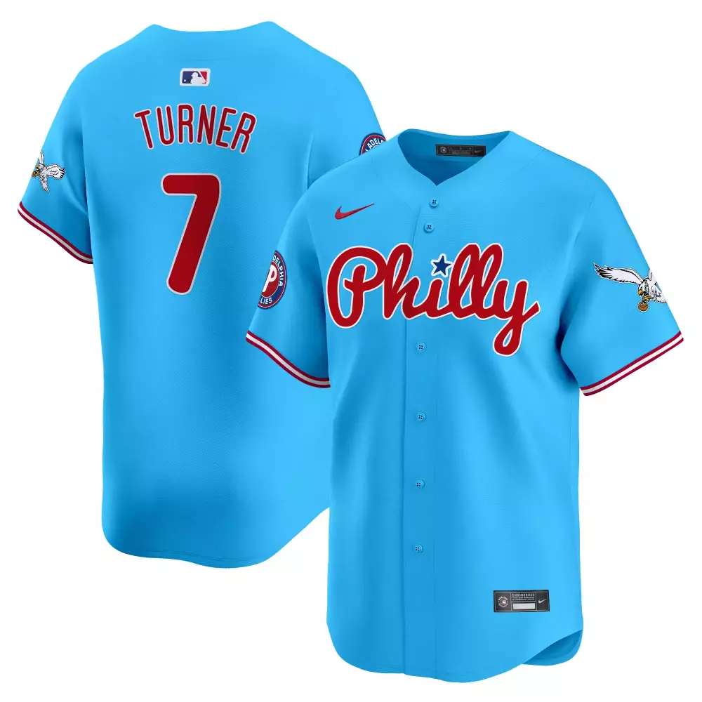 Turner 7 Philadelphia Phillies 2023 Blue Brotherly Love Vapor Jersey | All Stitched Fan Gear for Men, Women & Youth