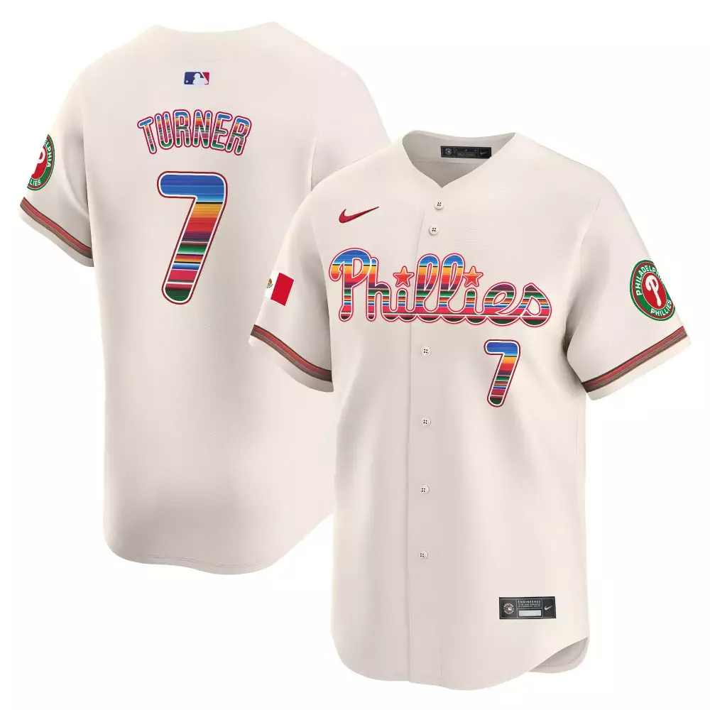 Turner 7 Philadelphia Phillies 2023 Vapor Jersey | Stitched Cream Colorway | Limited Edition Fan Gear | For Men, Women & Youth