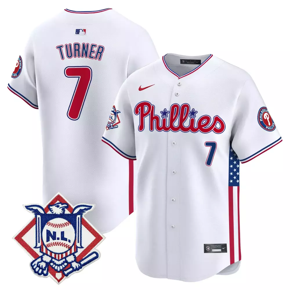 Turner Philadelphia Phillies 2023 White Pink Jersey | Stitched Vapor Fan Gear | Ideal Gift for Men, Women & Youth