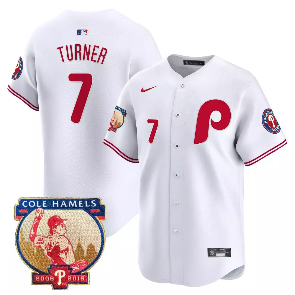 Turner 7 Philadelphia Phillies 2023 All Stitched Vapor Jersey | With Jackie Robinson Patch | Stylish Fan Gear for Men, Women & Youth