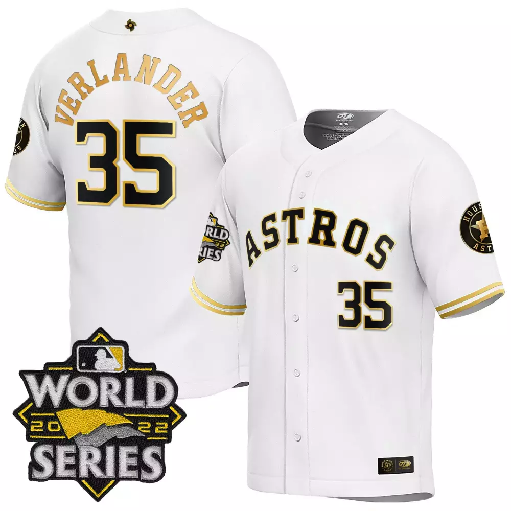 Verlander Astros 2022 Stitched Vapor Jersey | World Series Edition White | Limited Edition Fan Gear | For Men, Women & Youth