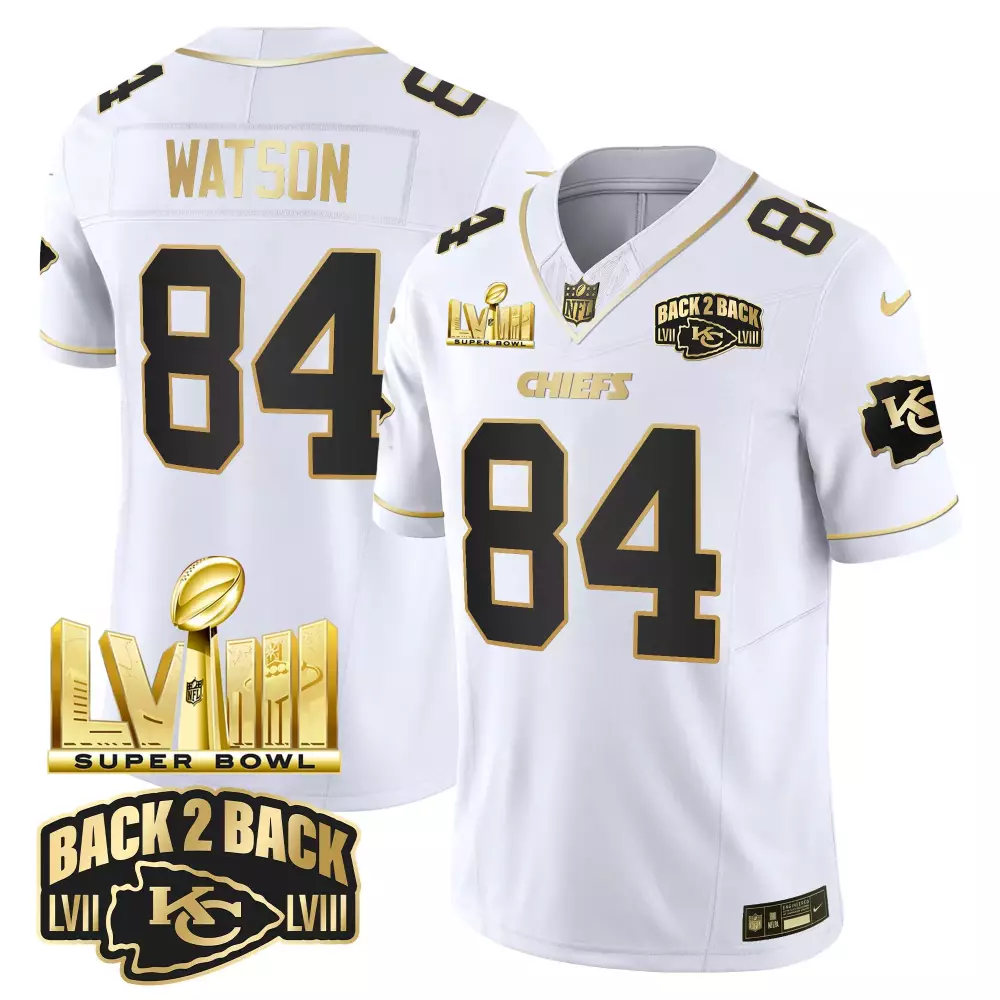 Watson Kansas City Chiefs 2023 LVII Patch Back 2 Back Edition Jersey | Stitched Vapor Style | Limited Edition Fan Gear | For Men, Women & Youth