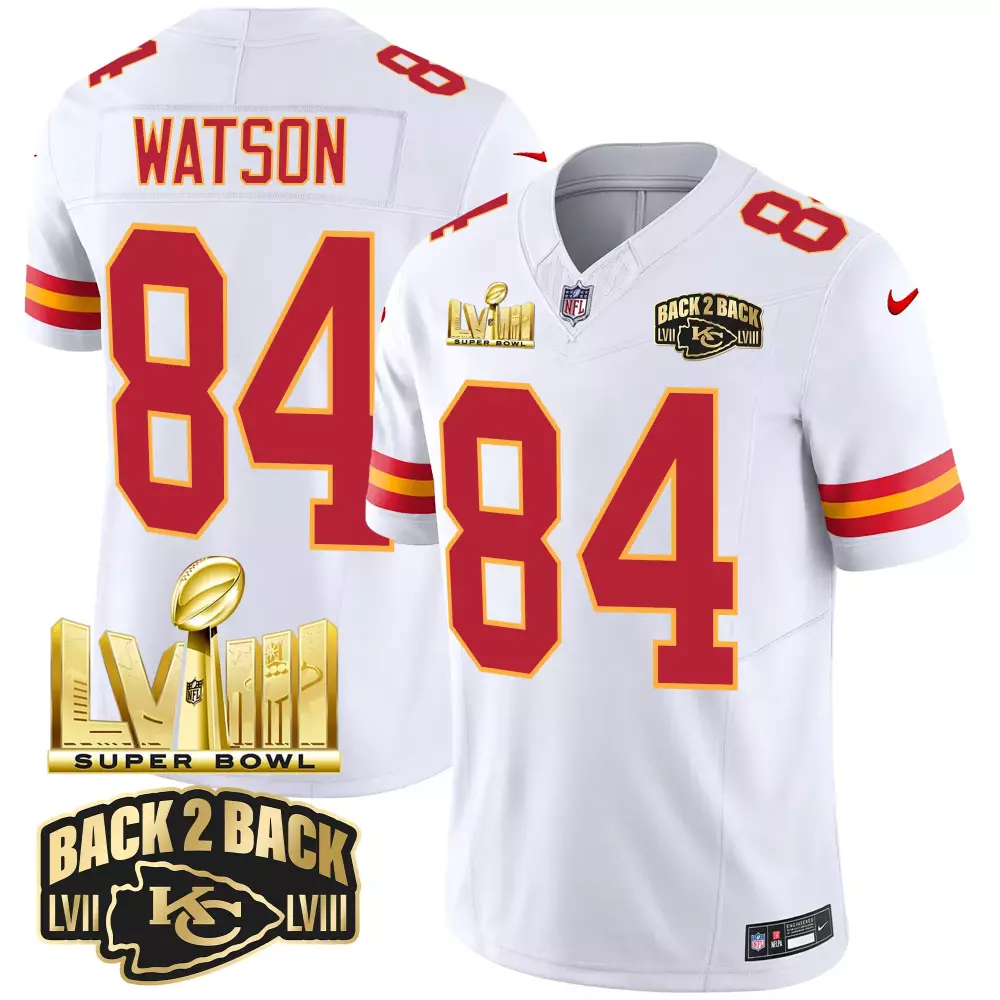 Watson Kansas City Chiefs 2023 LVII Patch Back 2 Back Edition Jersey | Stitched Vapor Style | Limited Edition Fan Gear | For Men, Women & Youth