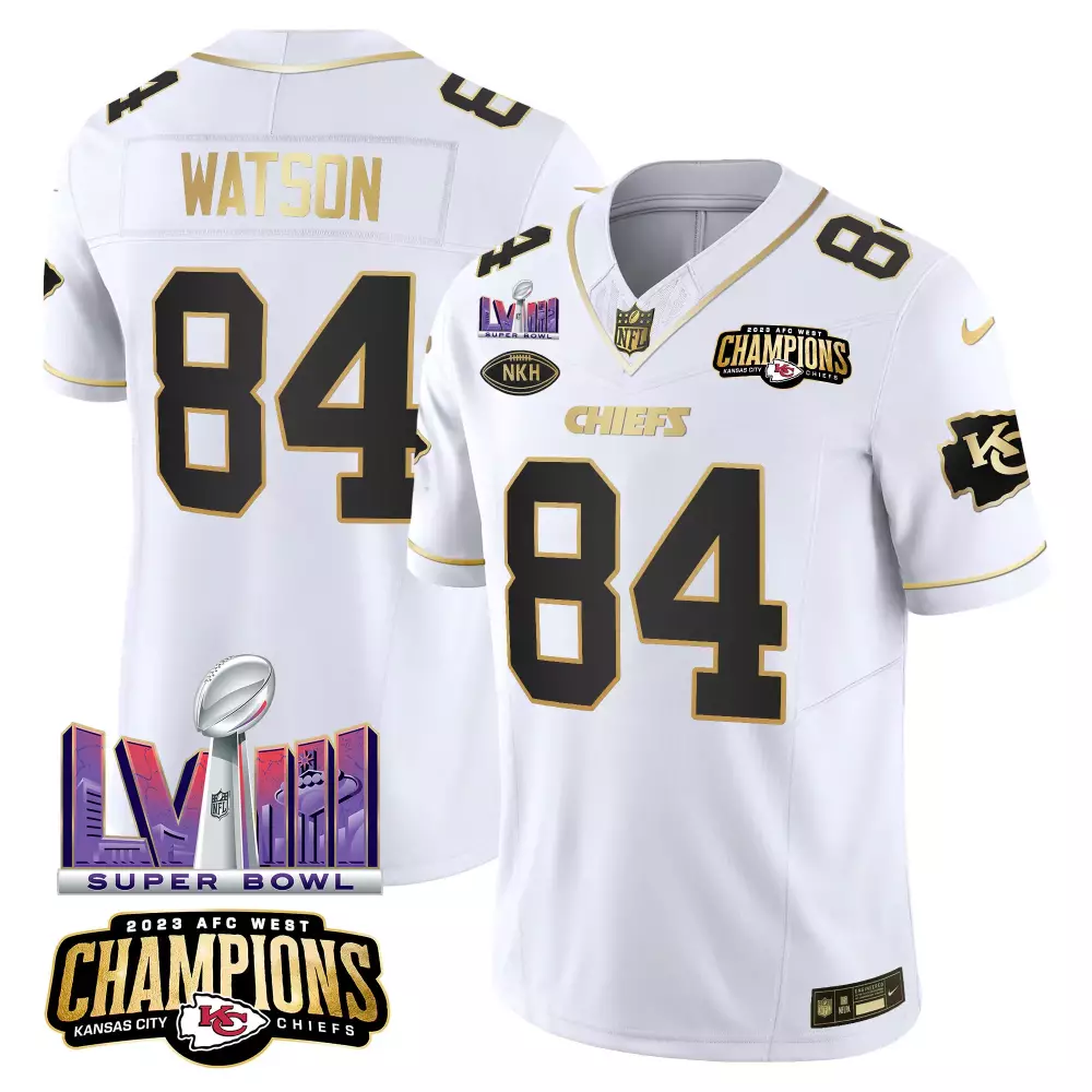 Watson 84 Kansas City Chiefs 2023 Stitched Vapor Jersey | Super Bowl Champions Edition | Limited Edition Fan Gear | For Men, Women & Youth