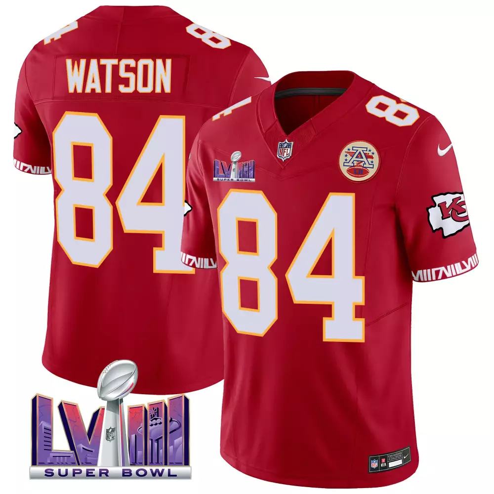 Watson 84 Kansas City Chiefs 2023 Stitched Vapor Jersey | Super Bowl Edition Red | Limited Edition Fan Gear | For Men, Women & Youth
