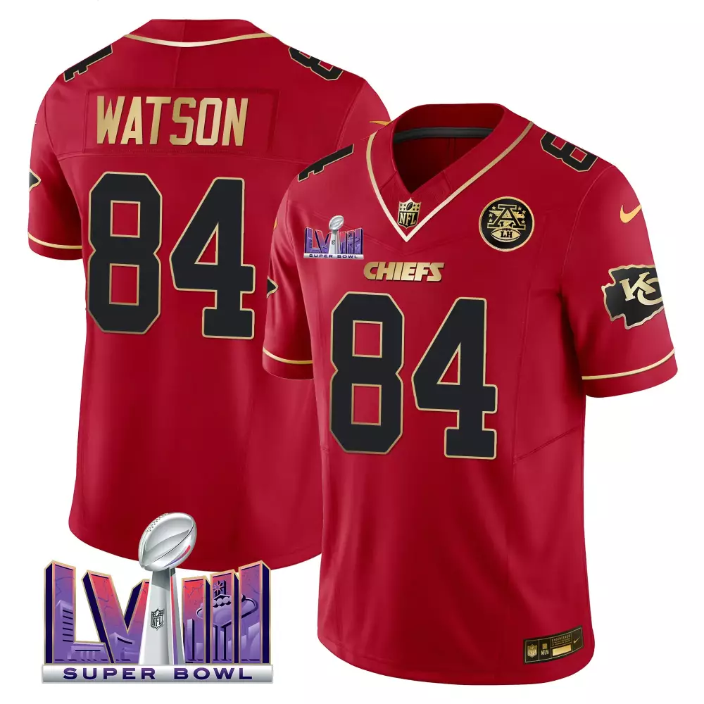 Watson 84 Kansas City Chiefs 2023 Stitched Vapor Jersey | Super Bowl LVII Red | Limited Edition Fan Gear | For Men, Women & Youth
