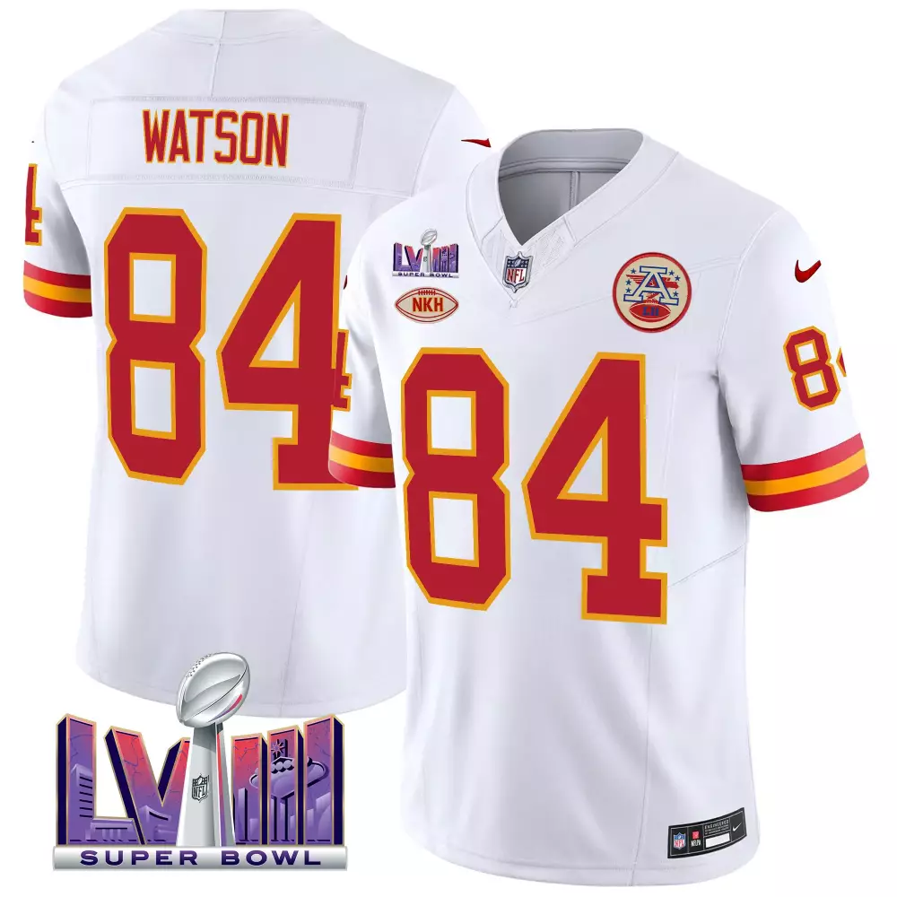 Watson 84 Kansas City Chiefs 2023 Stitched Vapor Jersey | Super Bowl LVII Red | Limited Edition Fan Gear | For Men, Women & Youth