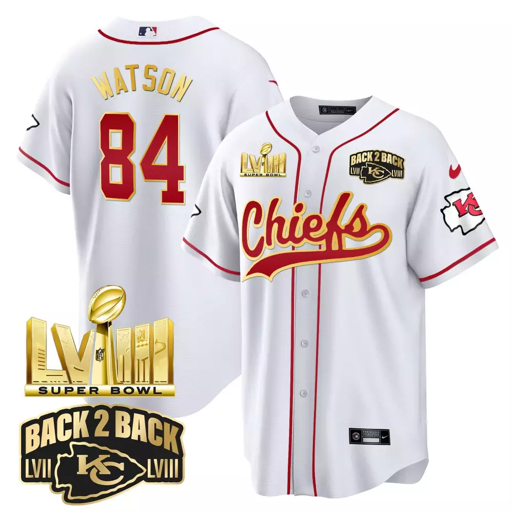 Watson 84 Kansas City Chiefs 2023 Men's All Stitched Vapor Jersey | White Back 2 Back Edition | For Men, Women & Youth