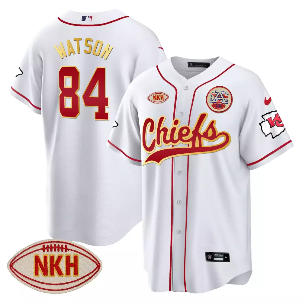 Watson 84 Kansas City Chiefs 2023 Stitched Vapor Jersey | White LVII Patch Edition | For Men, Women & Youth