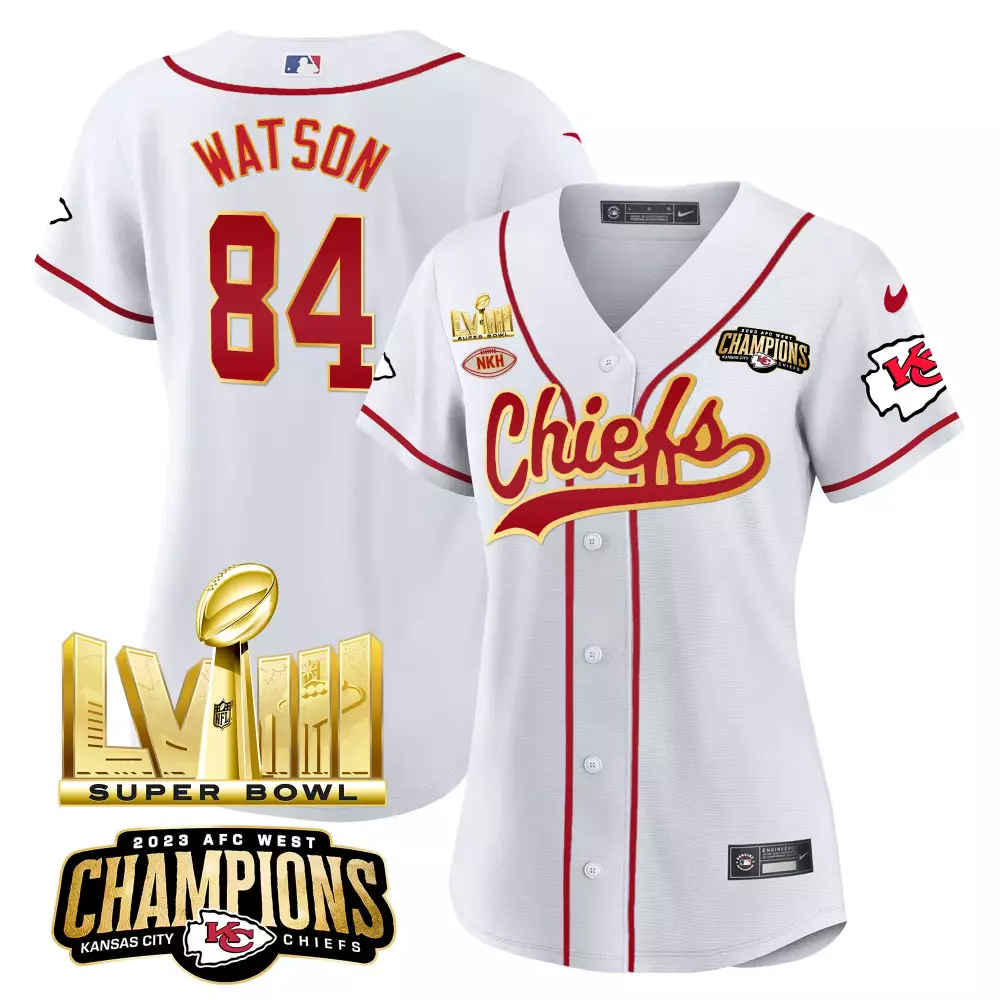 watson 84 kansas city chiefs 2023 women s all stitched vapor jersey super bowl champions 1