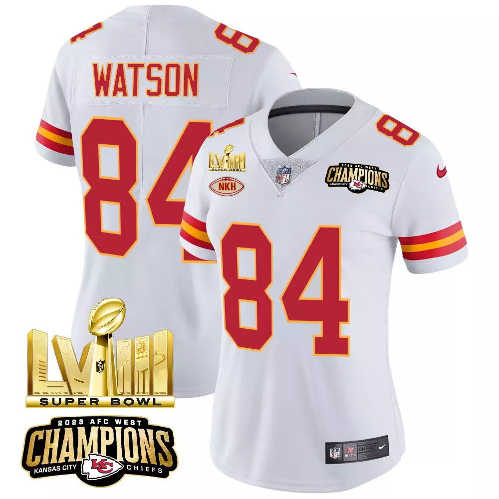 watson 84 kansas city chiefs 2023 women s all stitched vapor jersey red super bowl edition 3