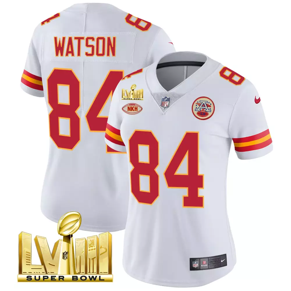 watson 84 kansas city chiefs 2023 women s all stitched vapor jersey super bowl edition 1