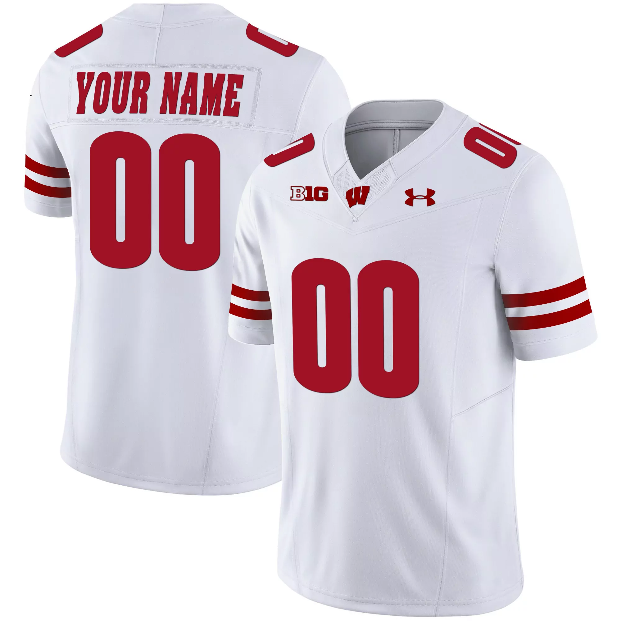 wisconsin badgers 00 under armour white all stitched vapor jersey 2023 men s