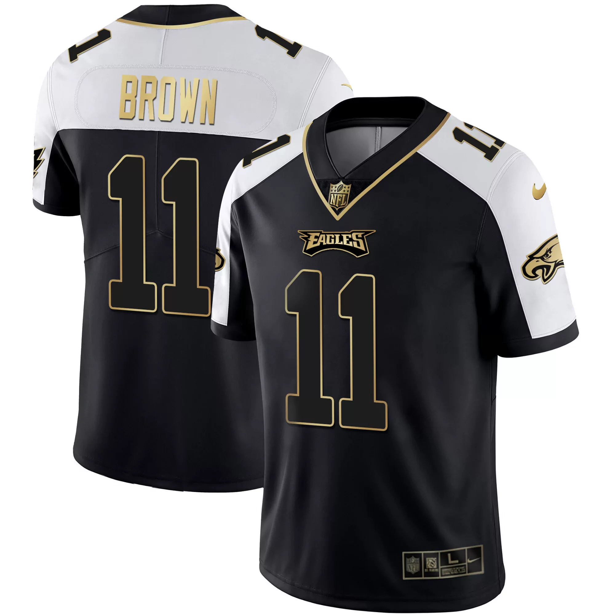 a j brown 11 philadelphia eagles black stitched jersey with name patch super bowl lii 2018 men s style