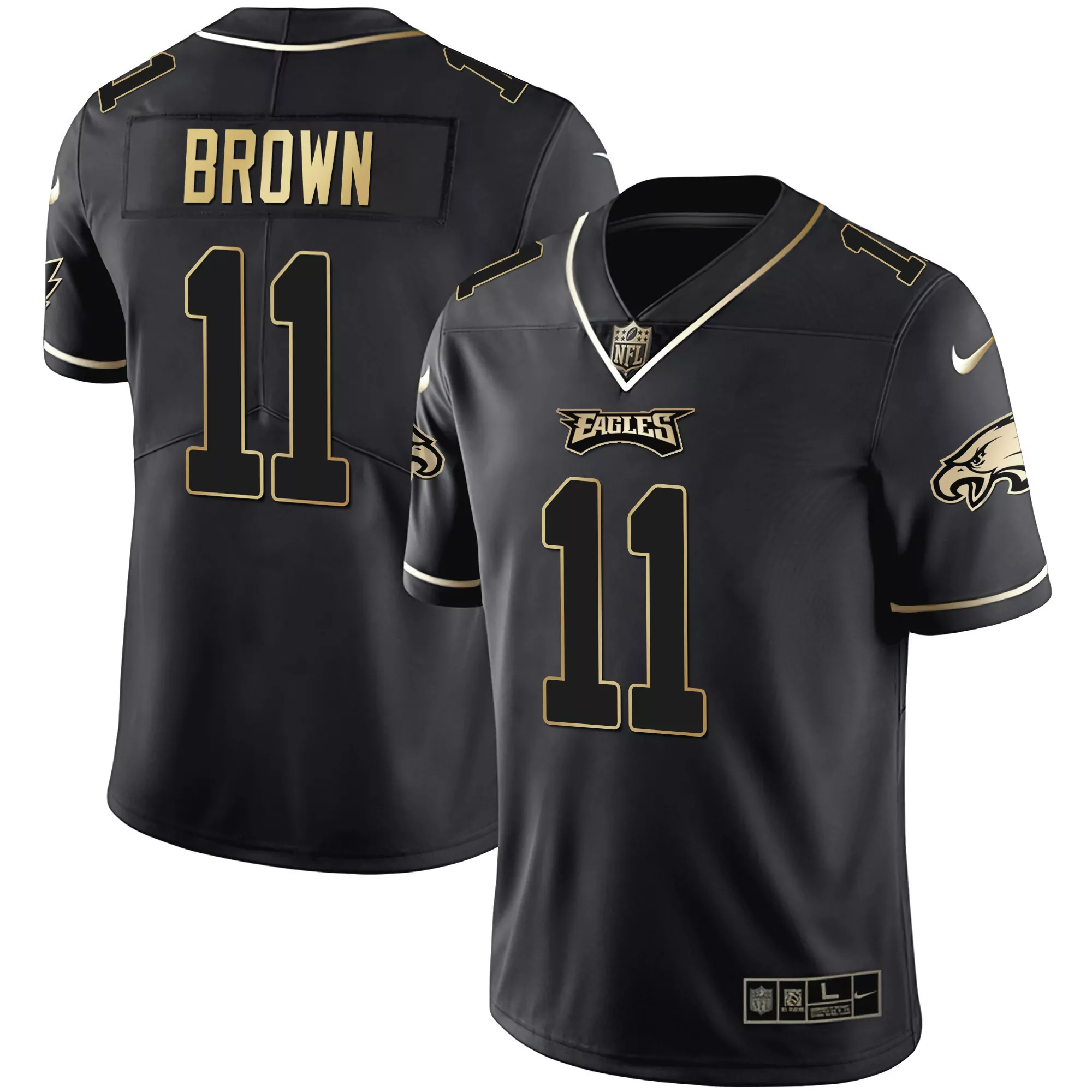 a j brown 11 philadelphia eagles black stitched jersey with name patch super bowl lii 2018 men s style