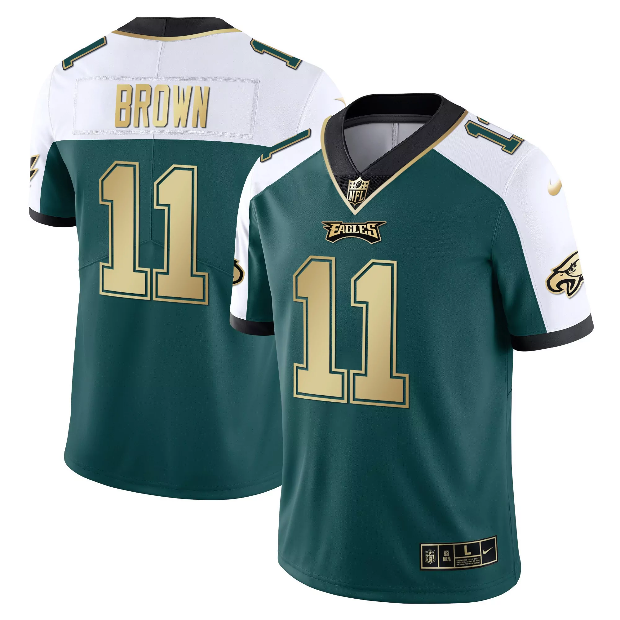 a j brown 11 philadelphia eagles black super bowl lii jersey all stitched men s style
