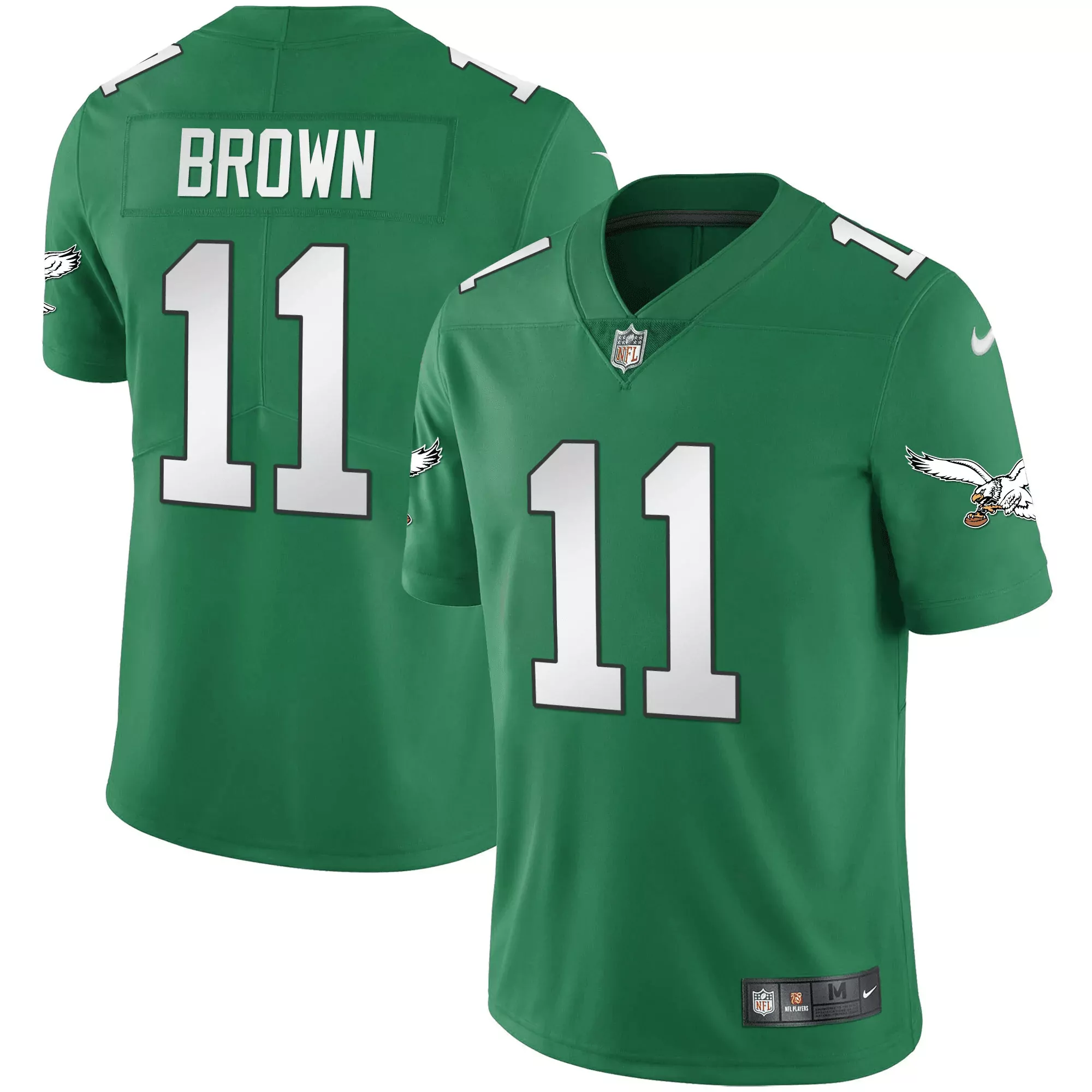 a j brown 11 philadelphia eagles kelly green stitched jersey men s style name patch 2023