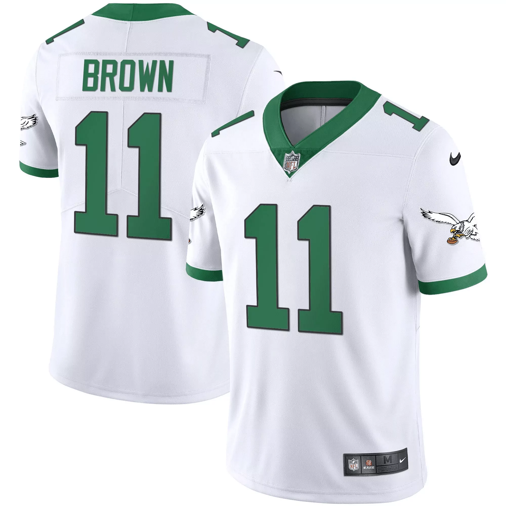 a j brown 11 philadelphia eagles midnight green stitched jersey name patch men s 2023