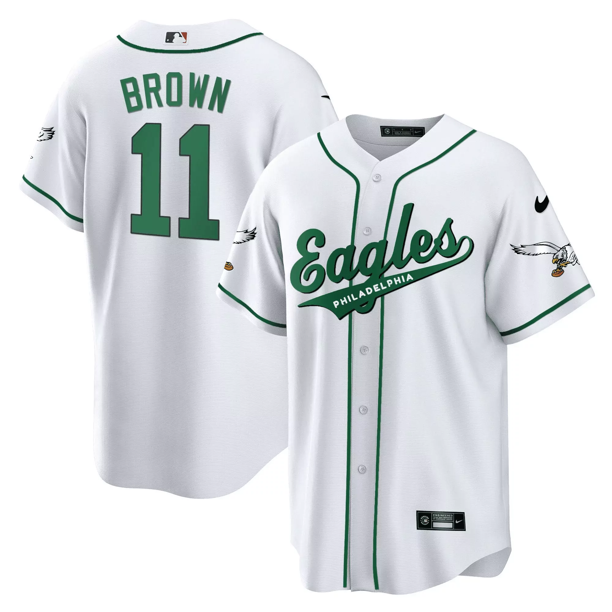 a j brown 11 philadelphia eagles super bowl lvii jersey all stitched vapor edition