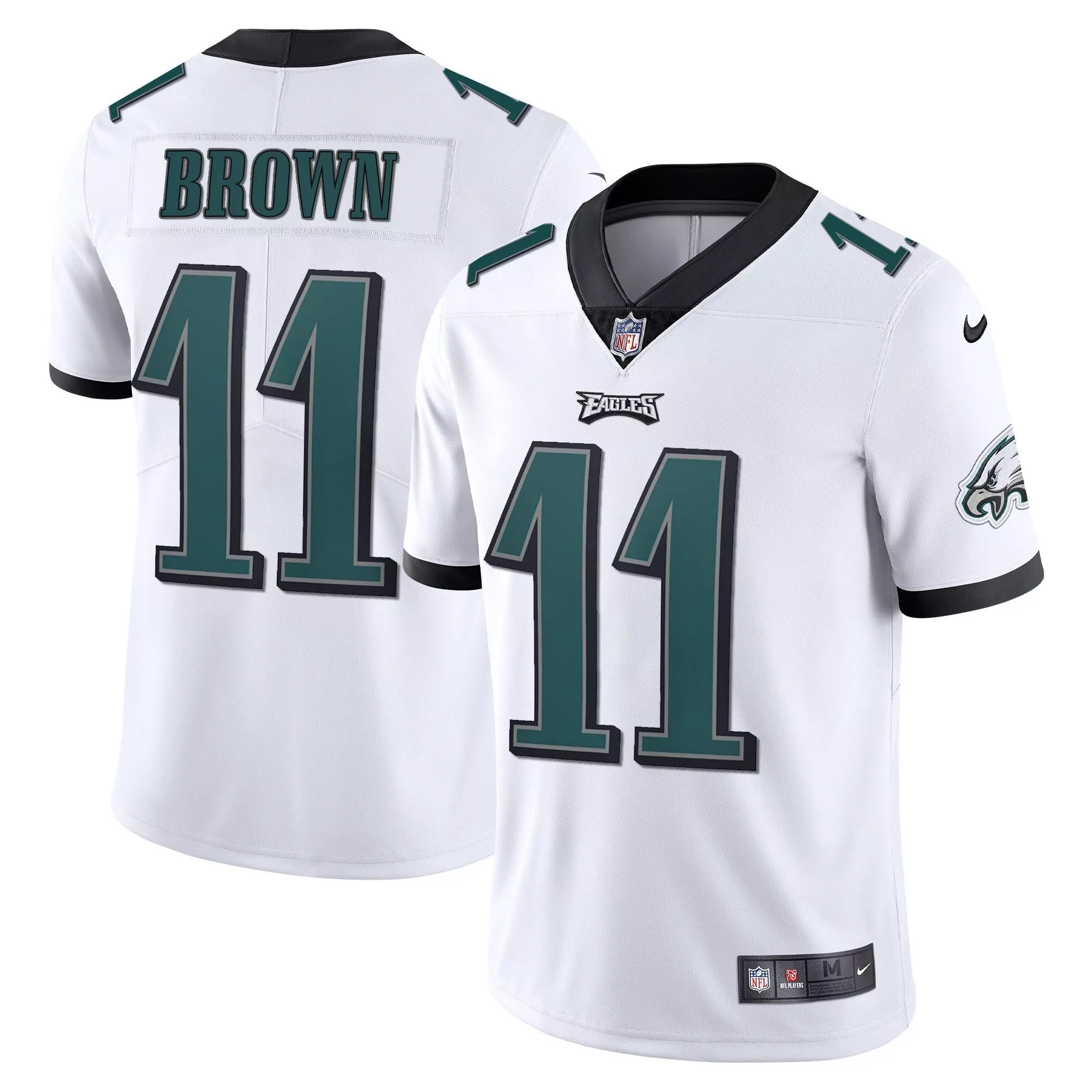 a j brown 11 philadelphia eagles white stitched jersey men s style name patch 2023