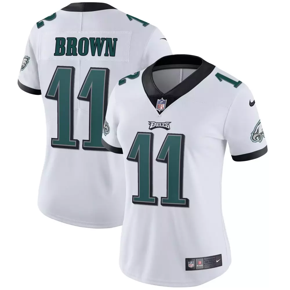 A J Brown 11 Philadelphia Eagles Women's Super Bowl LVII Stitched Vapor Jersey | For Women & Youth