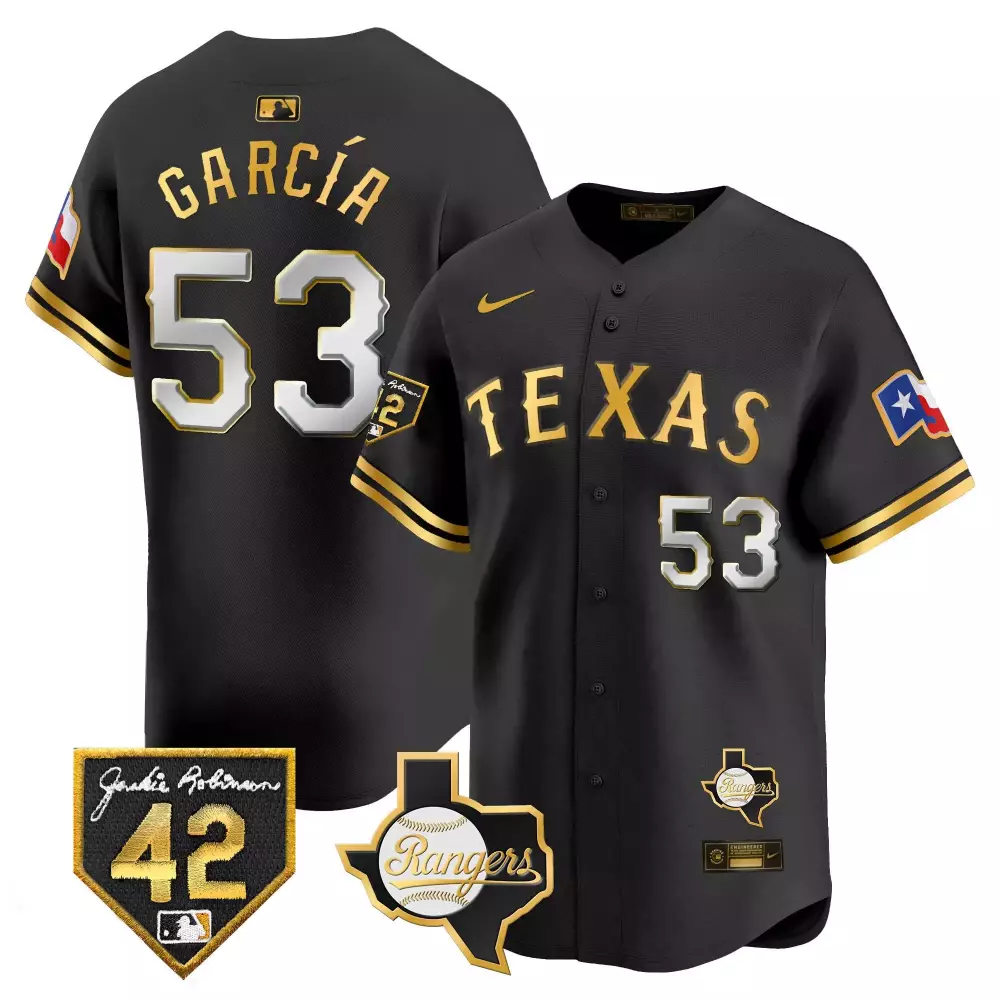 Adolis Garcia 53 Texas Rangers Black Stitched Jersey | Men's Name Patch 2023 | Limited Edition Fan Gear | For Men, Women & Youth